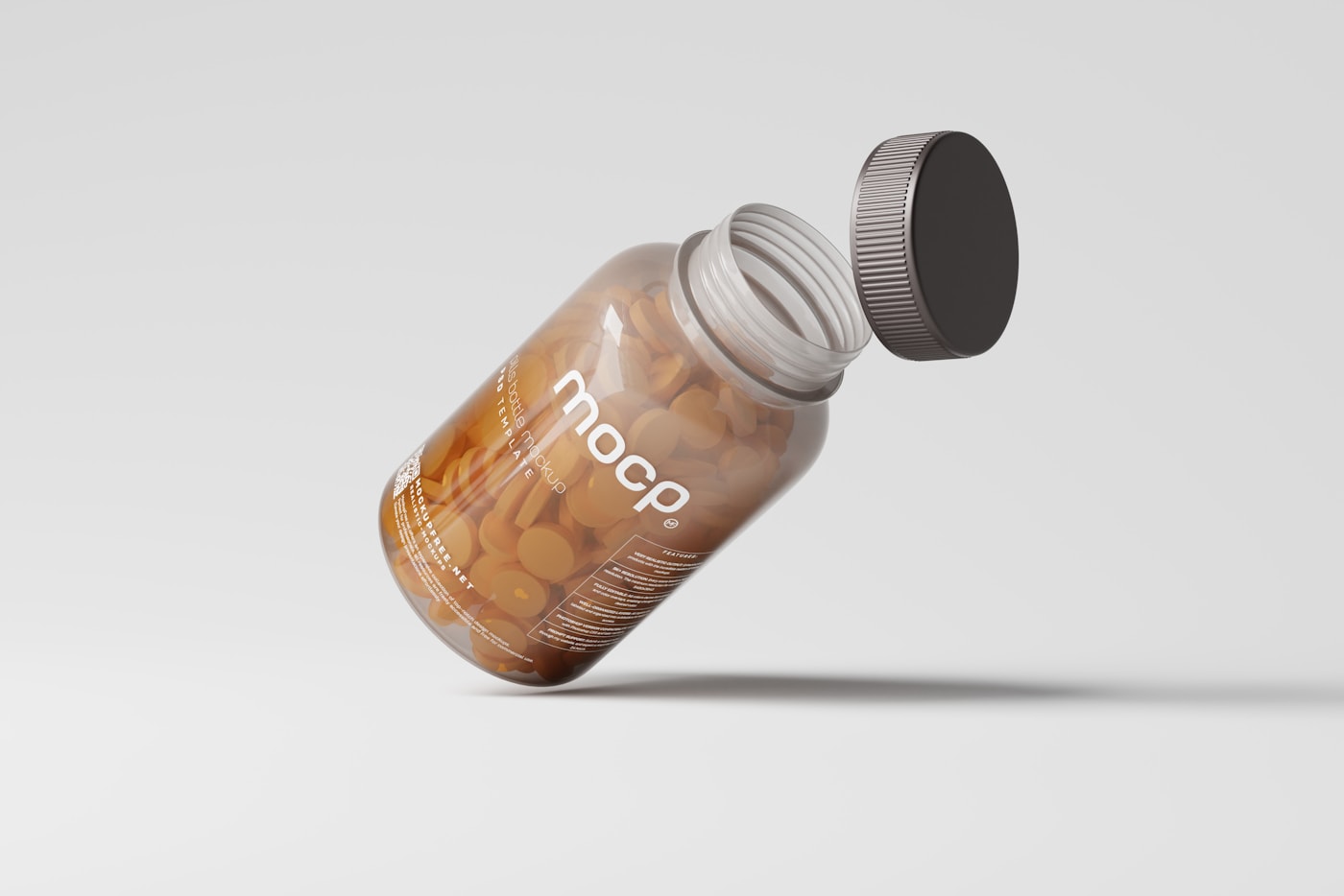 Transparent medical tablet bottle with screw closure