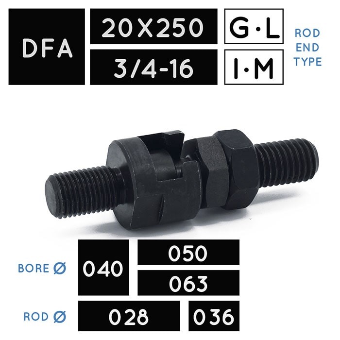 DFA20X250 • DFA3/4-16 • Cuplă oscilantă filet mamă